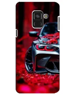 Чохол для Samsung Galaxy A8 Plus 2018 (A730F) з картинкою «Спортивна BMW та квіти»
