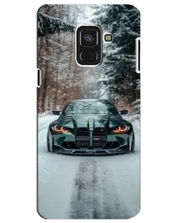 Чохол для Samsung Galaxy A8 Plus 2018 (A730F) з картинкою «BMW у зимовому лісі»