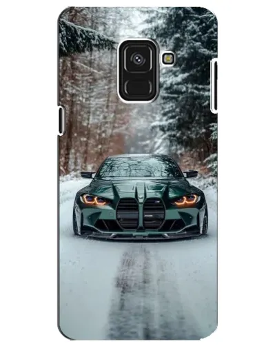 Чохол для Samsung Galaxy A8 Plus 2018 (A730F) з картинкою «BMW у зимовому лісі»