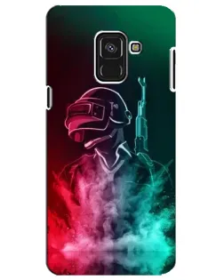 Чехол для Samsung Galaxy A8 Plus 2018 (A730F) с картинкой «PUBG — огненный воин»