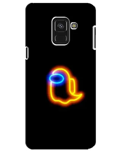 Чехол для Samsung Galaxy A8 Plus 2018 (A730F) с картинкой «Among Us неоновое сияние»