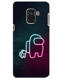 Чехол для Samsung Galaxy A8 Plus 2018 (A730F) с картинкой «Among Us неон-арт»