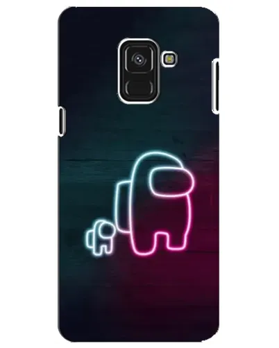 Чехол для Samsung Galaxy A8 Plus 2018 (A730F) с картинкой «Among Us неон-арт»