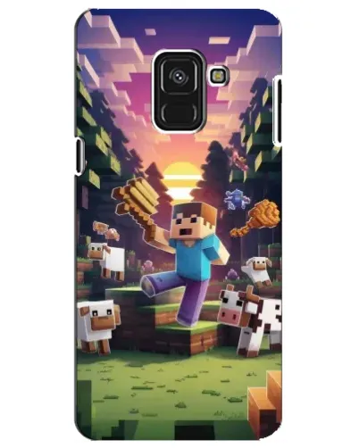 Чехол для Samsung Galaxy A8 Plus 2018 (A730F) с картинкой «Стив на ферме»