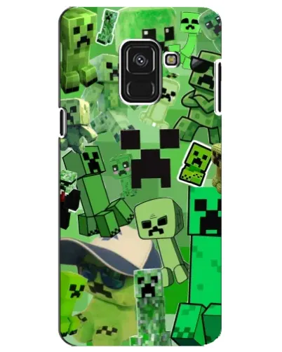 Чехол для Samsung Galaxy A8 Plus 2018 (A730F) с картинкой «Криперы Minecraft»