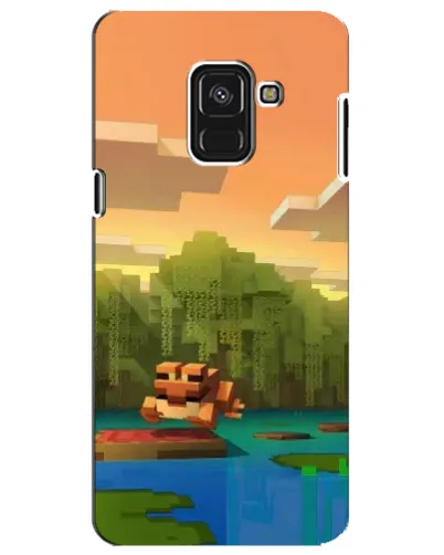 Чехол для Samsung Galaxy A8 Plus 2018 (A730F) с картинкой «Майнкрафт закат солнца»