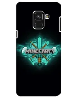 Чехол для Samsung Galaxy A8 Plus 2018 (A730F) с картинкой «Minecraft Diamond лого»