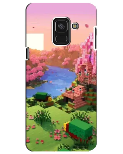 Чехол для Samsung Galaxy A8 Plus 2018 (A730F) с картинкой «Розовое дерево Minecraft»