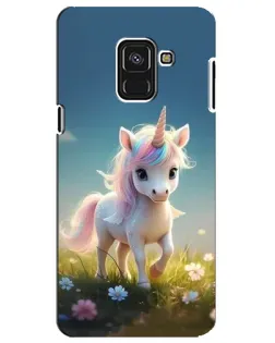 Чехол для Samsung Galaxy A8 Plus 2018 (A730F) с картинкой «Единорог на поляне»