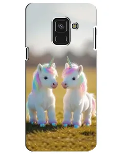 Чехол для Samsung Galaxy A8 Plus 2018 (A730F) с картинкой «Пара единорогов»