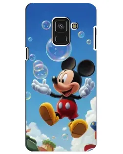 Чехол для Samsung Galaxy A8 Plus 2018 (A730F) с картинкой «Mickey и мыльные пузыри»