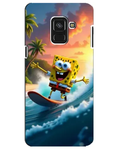 Чехол для Samsung Galaxy A8 Plus 2018 (A730F) с картинкой «Губка Боб серфингист»