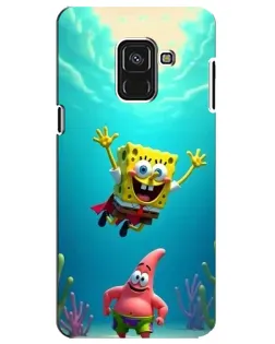 Чехол для Samsung Galaxy A8 Plus 2018 (A730F) с картинкой «Спанч Боб под водой»
