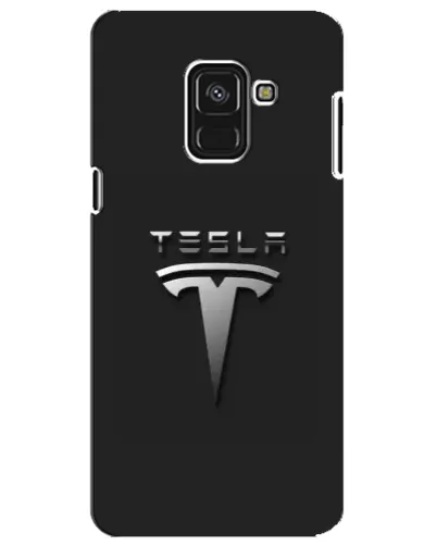 Чохол для Samsung Galaxy A8 Plus 2018 (A730F) з картинкою «Сталевий логотип Tesla»