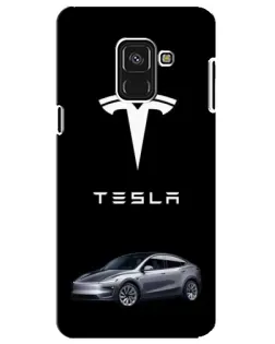 Чохол для Samsung Galaxy A8 Plus 2018 (A730F) з картинкою «Tesla Model Y»