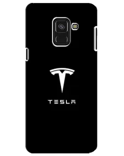Чохол для Samsung Galaxy A8 Plus 2018 (A730F) з картинкою «Tesla White Logo»