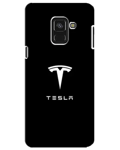 Чохол для Samsung Galaxy A8 Plus 2018 (A730F) з картинкою «Tesla White Logo»