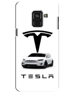 Чохол для Samsung Galaxy A8 Plus 2018 (A730F) з картинкою «Tesla White Style»