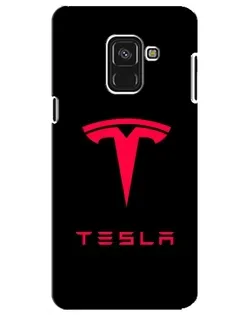 Чохол для Samsung Galaxy A8 Plus 2018 (A730F) з картинкою «Tesla Red Logo»