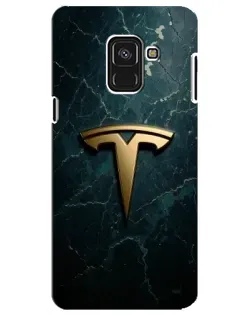 Чохол для Samsung Galaxy A8 Plus 2018 (A730F) з картинкою «Мармурова Tesla Gold»