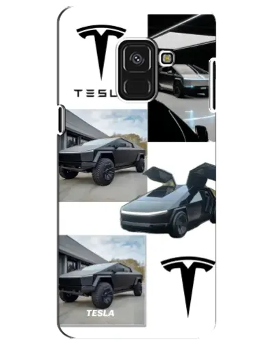 Чохол для Samsung Galaxy A8 Plus 2018 (A730F) з картинкою «Колаж Cybertruck Tesla»