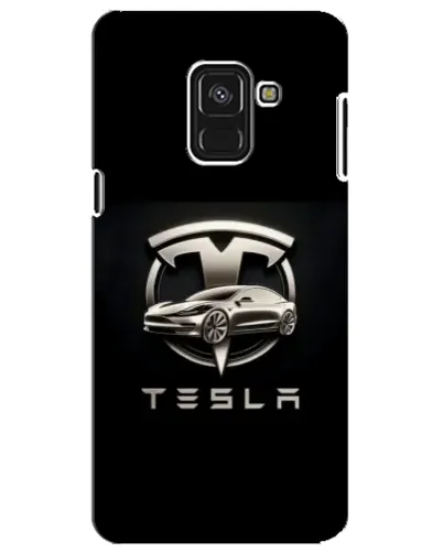 Чохол для Samsung Galaxy A8 Plus 2018 (A730F) з картинкою «Tesla — срібне авто»