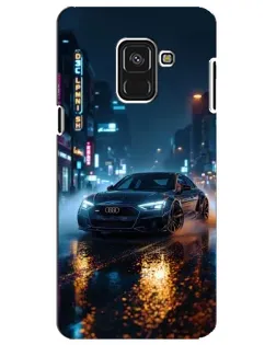 Чехол для Samsung Galaxy A8 Plus 2018 (A730F) с картинкой «Ночной город и Audi»