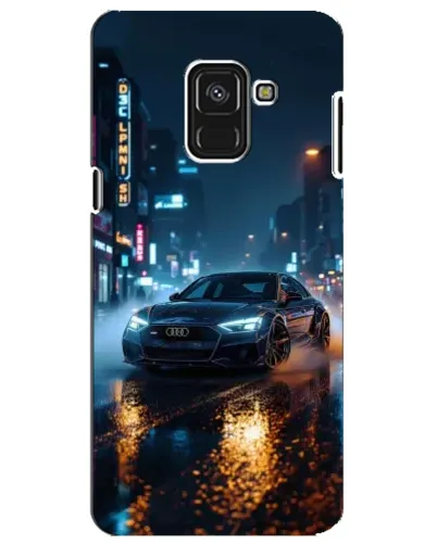 Чехол для Samsung Galaxy A8 Plus 2018 (A730F) с картинкой «Ночной город и Audi»