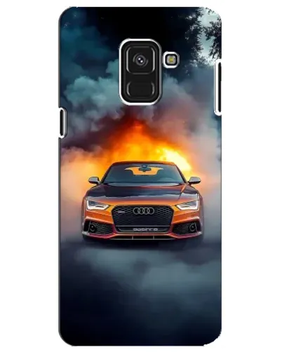 Чехол для Samsung Galaxy A8 Plus 2018 (A730F) с картинкой «Audi в огненном дыму»