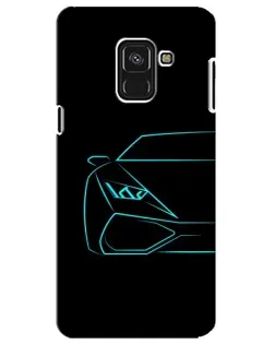 Чохол для Samsung Galaxy A8 Plus 2018 (A730F) з картинкою «Блакитний силует Lamborghini»