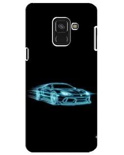 Чохол для Samsung Galaxy A8 Plus 2018 (A730F) з картинкою «Неоновий контур Lamborghini»