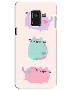 Чехол для Samsung Galaxy A8 Plus 2018 (A730F) с картинкой «Pusheen трио»