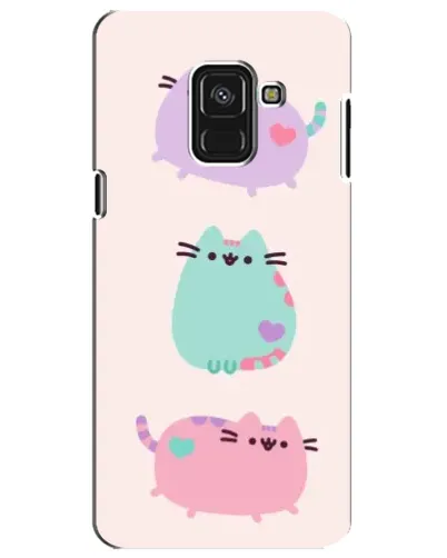 Чехол для Samsung Galaxy A8 Plus 2018 (A730F) с картинкой «Pusheen трио»