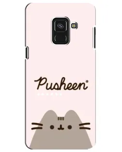 Чехол для Samsung Galaxy A8 Plus 2018 (A730F) с картинкой «Pusheen логотип»