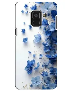 Чохол для Samsung Galaxy A8 Plus 2018 (A730F) з картинкою «Блакитний квітковий каскад»