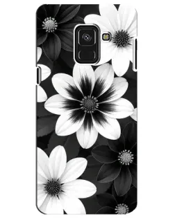 Чохол для Samsung Galaxy A8 Plus 2018 (A730F) з картинкою «Монохромні айстри»