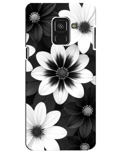 Чехол для Samsung Galaxy A8 Plus 2018 (A730F) с картинкой «Монохромные астры»