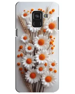 Чохол для Samsung Galaxy A8 Plus 2018 (A730F) з картинкою «Білі сухоцвіти»