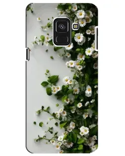 Чохол для Samsung Galaxy A8 Plus 2018 (A730F) з картинкою «Гілка дрібних білих квітів»