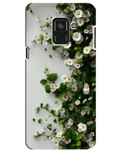 Чехол для Samsung Galaxy A8 Plus 2018 (A730F) с картинкой «Ветка мелких белых цветов»