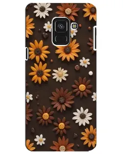 Чохол для Samsung Galaxy A8 Plus 2018 (A730F) з картинкою «Візерунок з маленьких соняшників»