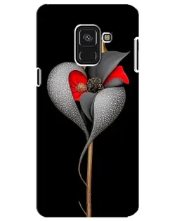Чохол для Samsung Galaxy A8 Plus 2018 (A730F) з картинкою «Срібна фантазійна квітка»