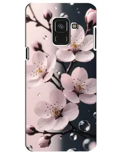 Чохол для Samsung Galaxy A8 Plus 2018 (A730F) з картинкою «Ніжня сакура та краплі»