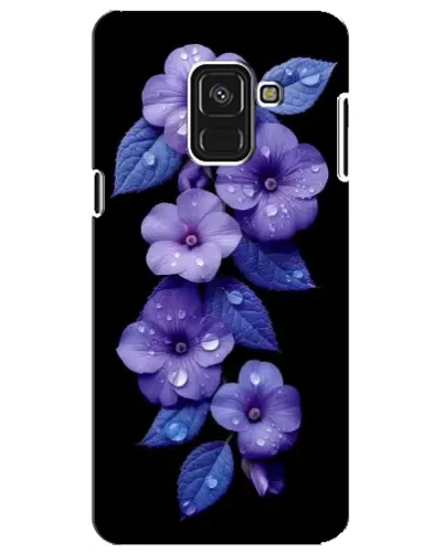 Чехол для Samsung Galaxy A8 Plus 2018 (A730F) с картинкой «Фиолетовые цветы с росою»