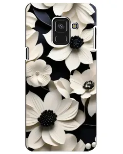 Чохол для Samsung Galaxy A8 Plus 2018 (A730F) з картинкою «Об'ємні білі квіти»