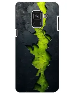 Чехол для Samsung Galaxy A8 Plus 2018 (A730F) с картинкой «Салатовый разлом скалы»