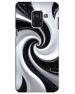 Чехол для Samsung Galaxy A8 Plus 2018 (A730F) с картинкой «Черно-белая спираль»