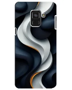 Чехол для Samsung Galaxy A8 Plus 2018 (A730F) с картинкой «Объемные черно-белые ленты»