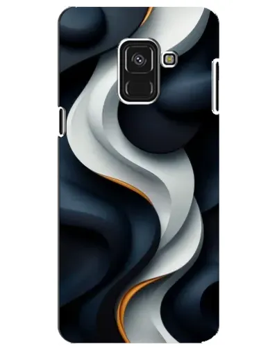 Чехол для Samsung Galaxy A8 Plus 2018 (A730F) с картинкой «Объемные черно-белые ленты» Чехол для Samsung Galaxy A8 Plus 2018 (A730F) с картинкой «Объемные черно-белые ленты»