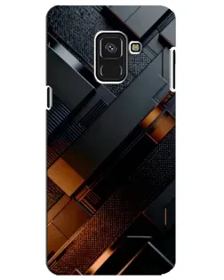Чехол для Samsung Galaxy A8 Plus 2018 (A730F) с картинкой «Черные геометрические блоки»